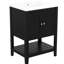 Armoire de salle de bain noire avec meuble-lavabo en céramique et bois massif 24 po-212507537