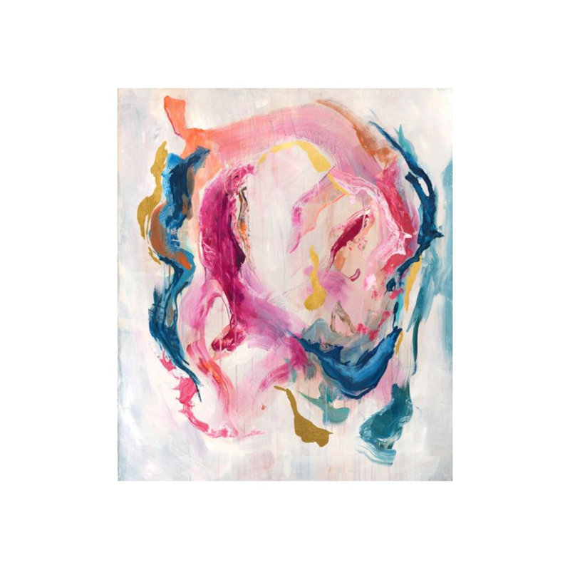Color And Gold Swirls I Painting by Eugene Fletcher, Gilded Gold, 28" H x 24" W