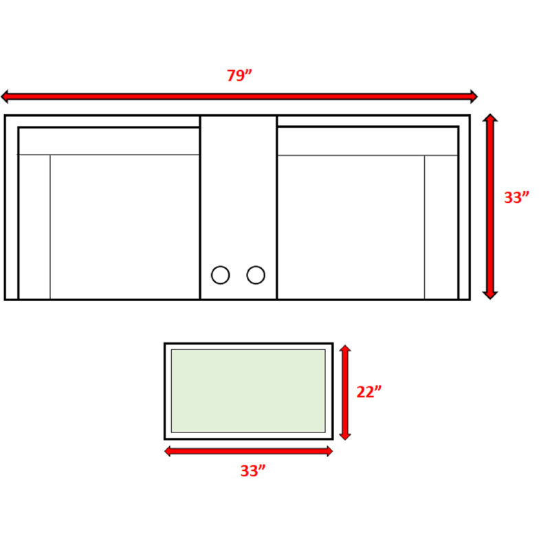 Ensemble de conversation en osier pour 2 personnes avec coussins Elodie, L 34 po x l 22 po x H 18 po