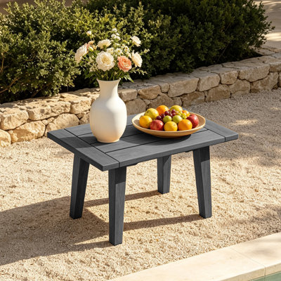 Rectangular Acacia Solid Wood Outdoor Side Table , 19.6 " W 13.5 " D