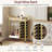  2-Tier Bar Cart with Wine Rack and Glass Holder Rolling Serving Cart for Kitchen