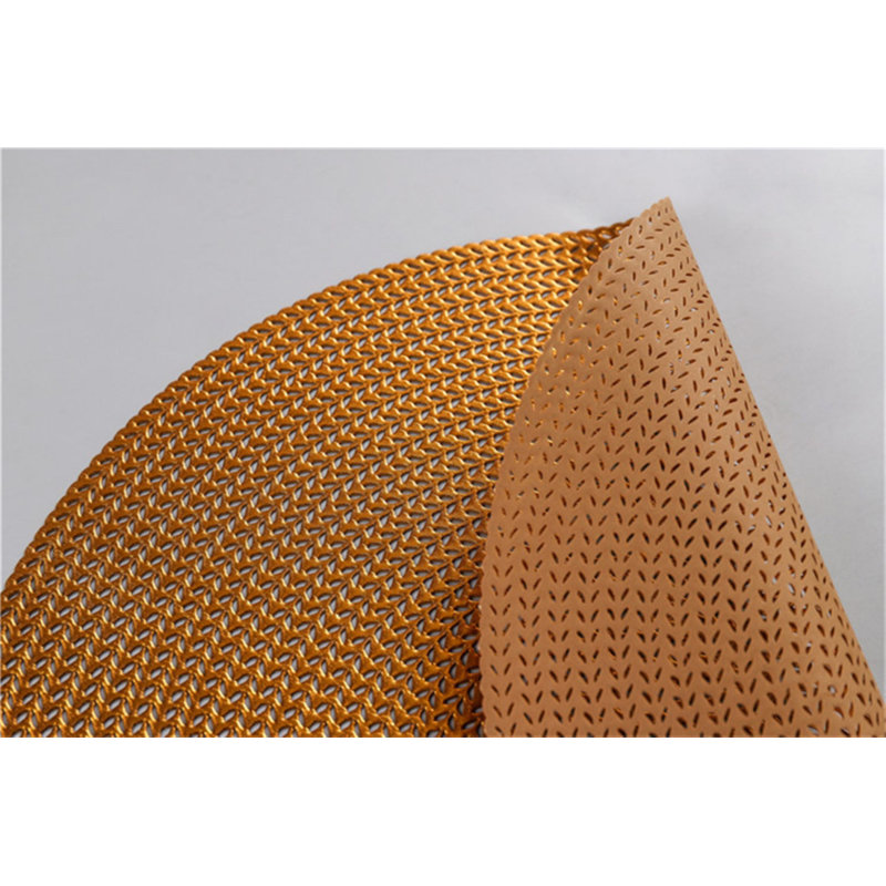 Mcilwain Vinyl Geometric Round Placemat, Copper