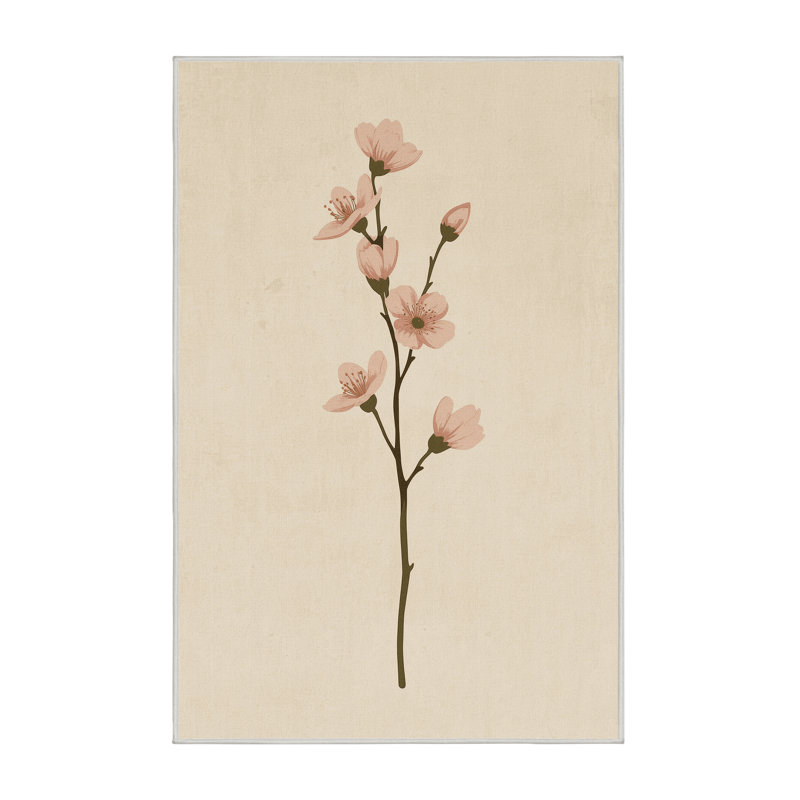 Soft Plush Findley Easter Modern & Contemporary Abstract Area Rug in Beige – White Binding, 2x4
