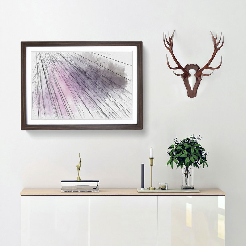 Movement in Abstract - Framed Print, Walnut Framed, 27cm H x 36cm W x 2cm D