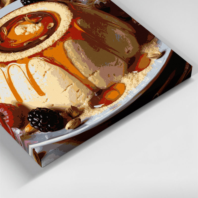 Art mural sur toile, Dessert, semoule pudding, noir, H 11 po x l 14 po