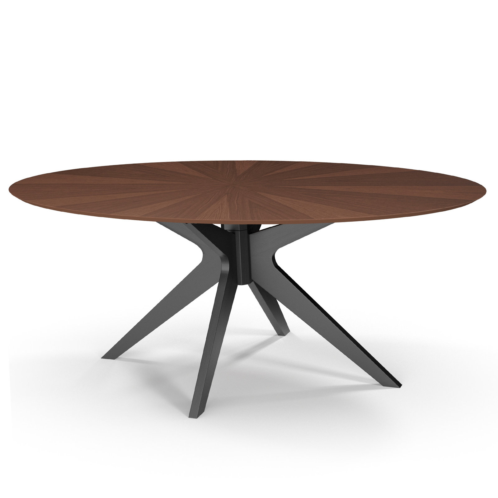 Fenway 70.5'' Oval Dining Table, Walnut Top/Black Base