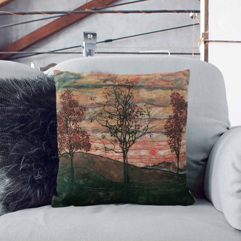 Four Trees Scatter Cushion, 55cm H x 55cm W x 20cm D, Black