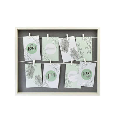 Archlebov White and Gray Solid Wood Shadow Box Picture Frame