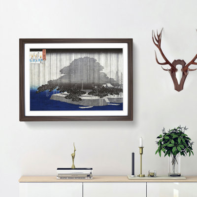 Evening Rain on the Karasaki Pine by Utagawa Hiroshige - Picture Frame Painting Print