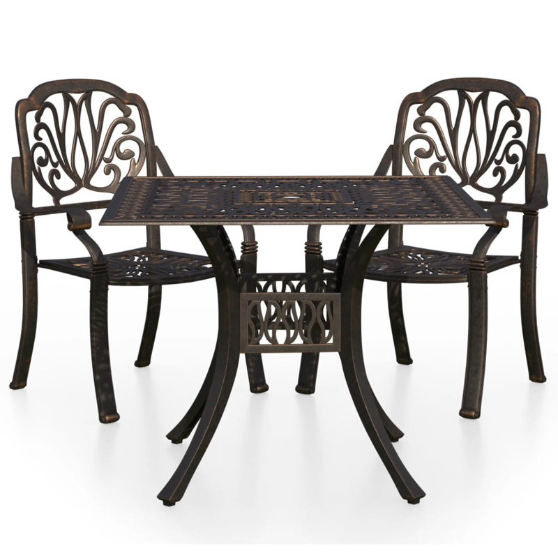 Ensemble bistro 2 personnes Marli Square, Bronze