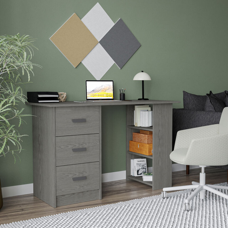 Sonnette Rectangle 49cm L Computer Table, Grey