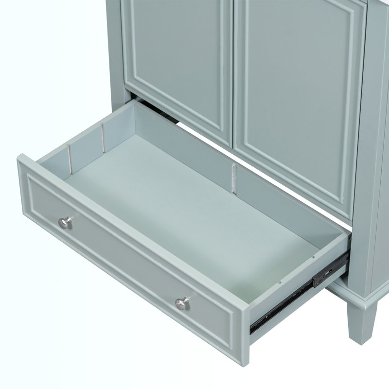 Shritan 30'' Single Bathroom Vanity with Ceramic Top, Green