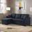 Clitheroe 81" Convertible L-Shaped Pull-out Sofa Bed, Sleeper Sectional Couch Build-in USB Port with Reversible Storage Chaise-1834641148