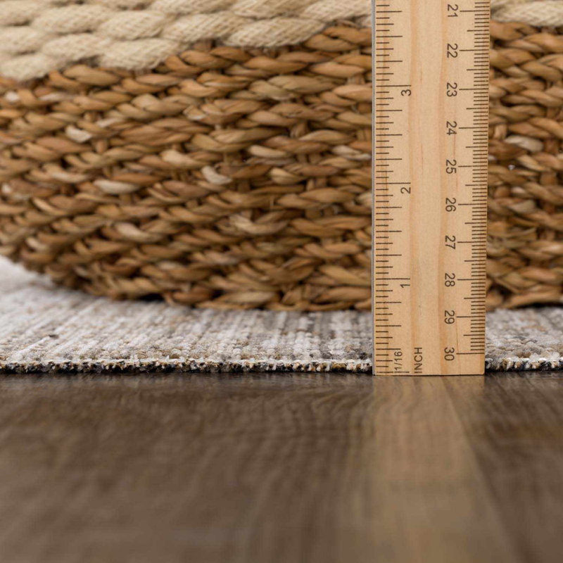 Bungalow Rose Amenah Machine Washable Outdoor Safe Boho Beige Area Rug, Rectangle 6'7" x 9'6" 