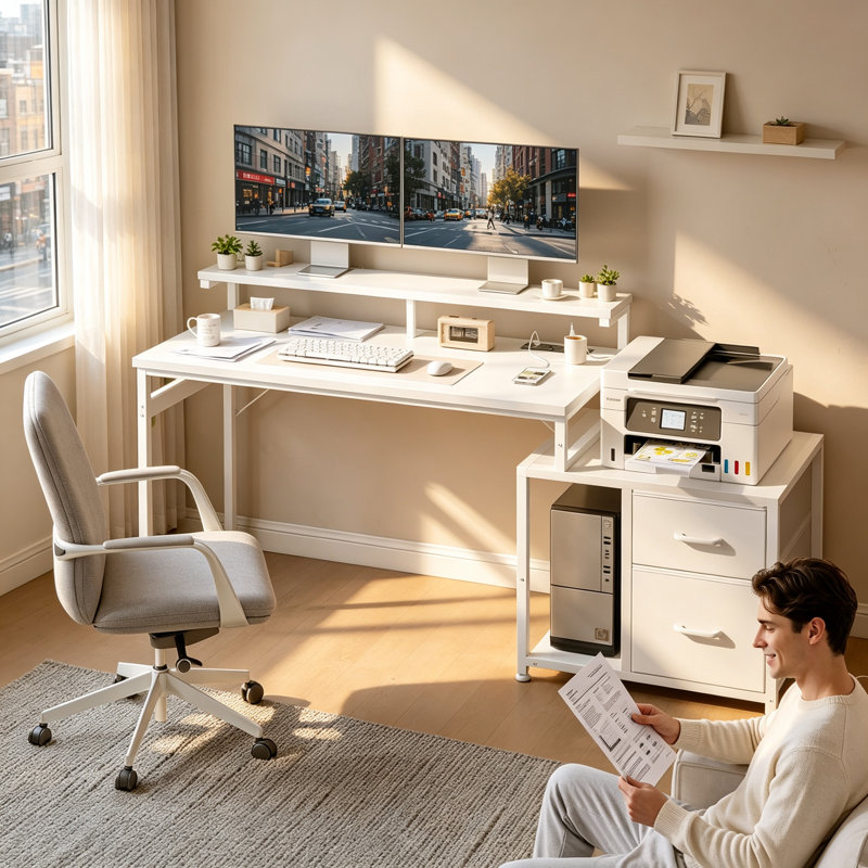 Computer Desk, White