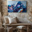 Toile, vue rapprochée d'une grappe complexe d'art mural éclatant, cristaux multicolores présentant des formes angulaires nettes sur toile-308296903