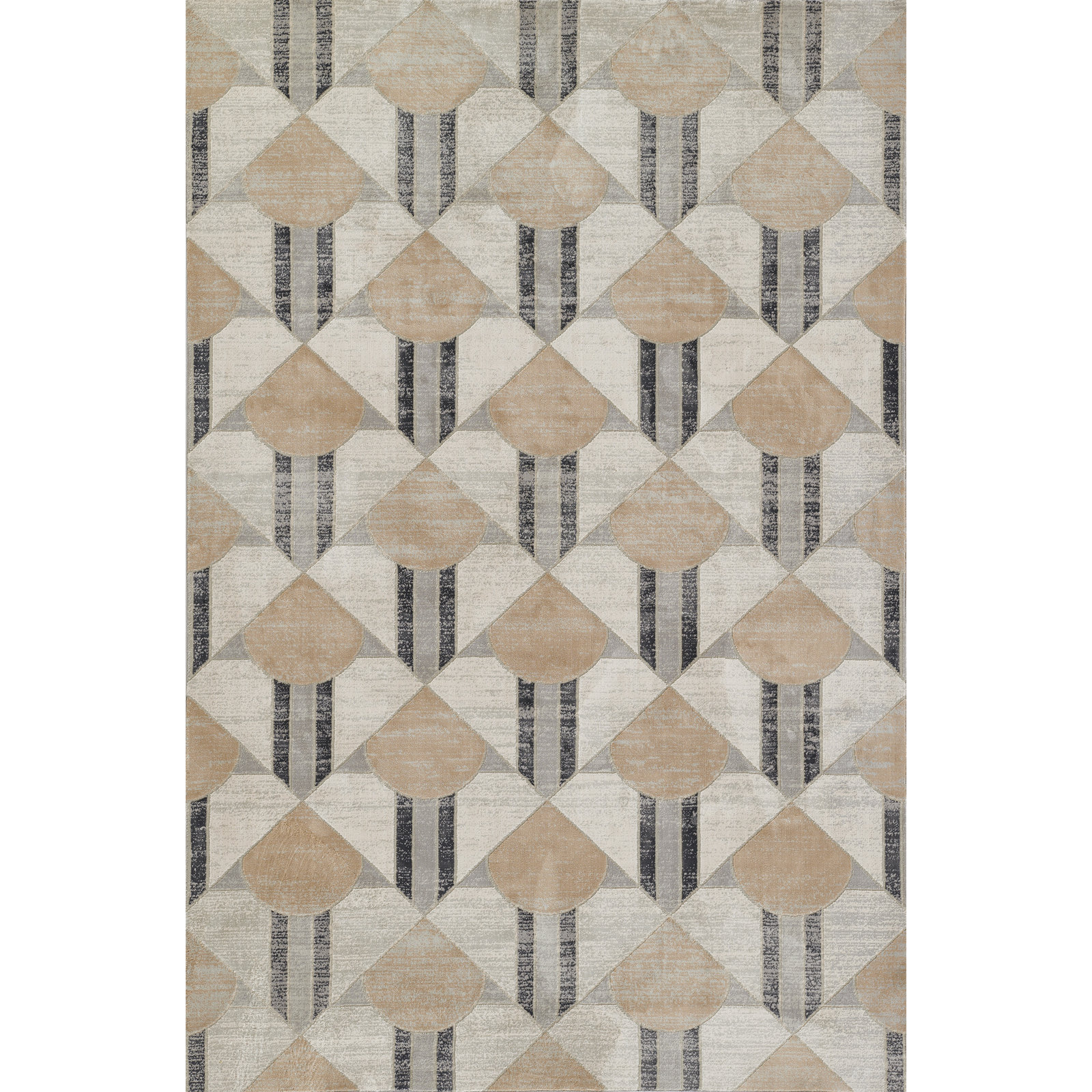 Solage Pink, Ivory; Charcoal Rug, Rectangle 1'10" x 2'10"