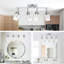 Ensemble d'éclairage sur rail à DEL 5 couleurs à intensité variable, projecteur rotatif chromé à 4 lumières, fixation au plafond et au mur, abat-jour en verre transparent pour meuble-lavabo de cuisine et de salle de bain
