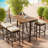 5-piece Outdoor Dining Table Sets Included 1 Foldable Table And Four Stools With Cushions