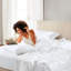 Ensemble de draps en satin blanc de luxe pour lit simple (4 pièces) - Infroissable, doux pour la peau et les cheveux, convient aux matelas de 40 cm d'épaisseur, comprend un drap plat et des taies d'oreiller. Dompte les frisottis pour un sommeil réparateur et paisible.