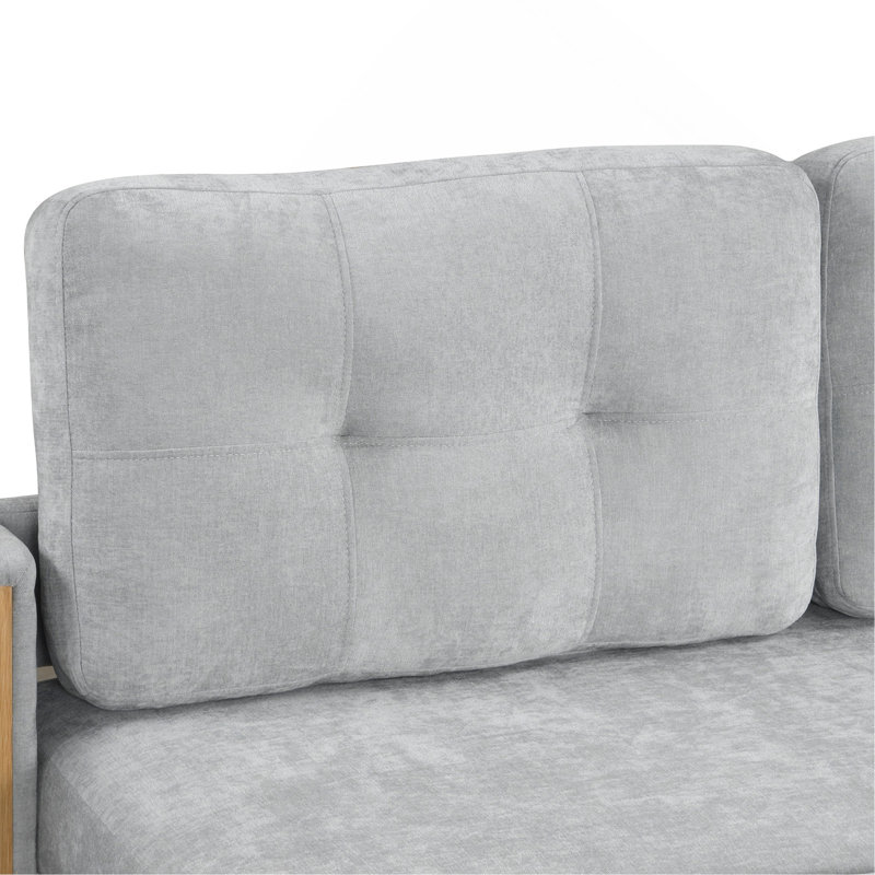 Versatile Modular Sofa Bed With Storage Racks For All Needs, Grey Chenille