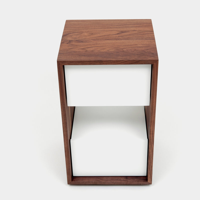 THN 2 - Drawer Solid Wood Nightstand, White