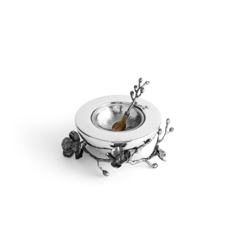 Black Orchid Handmade Dessert Bowl