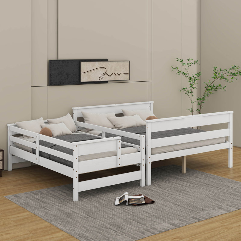 Twin XL Over Queen Bunk Bed With Ladder