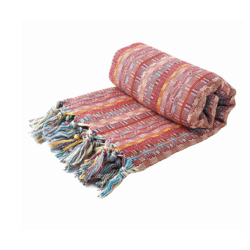 Luxullian Turkish Cotton Bohemian Bath Towel, Red