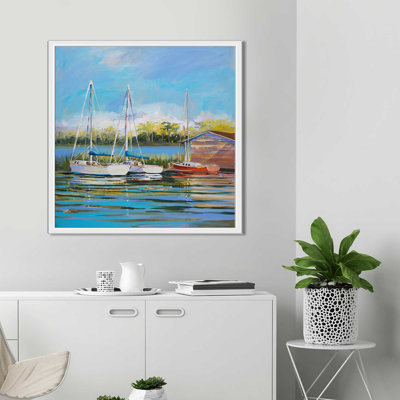 «Bateaux», reproduction d'art sur toile encadrée