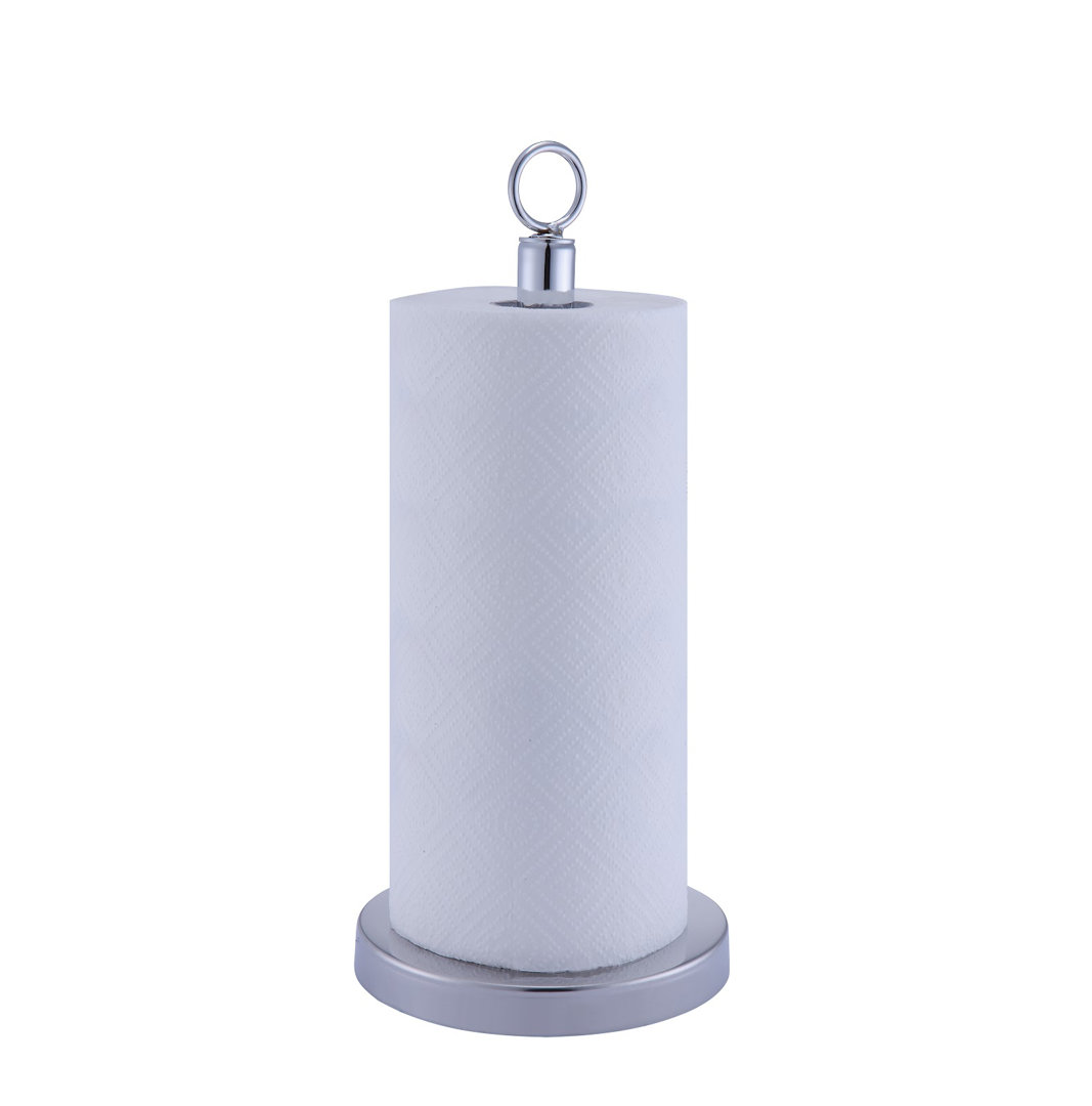 Heavy Weighted Paper Towel Holder Stand Dispenser with Stainless Base;Fits Standard and Jumbo Sized Prep & Savour