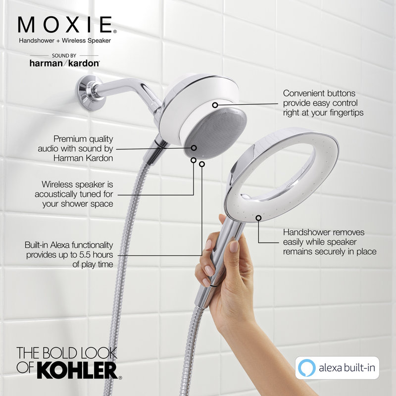 Moxie 2.5 Gpm Hand Shower, Polished Chrome, 2.5 GPM