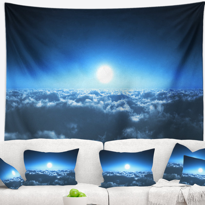 Tapisserie paysage paysage au-dessus des nuages, H 32 po x l 39 po