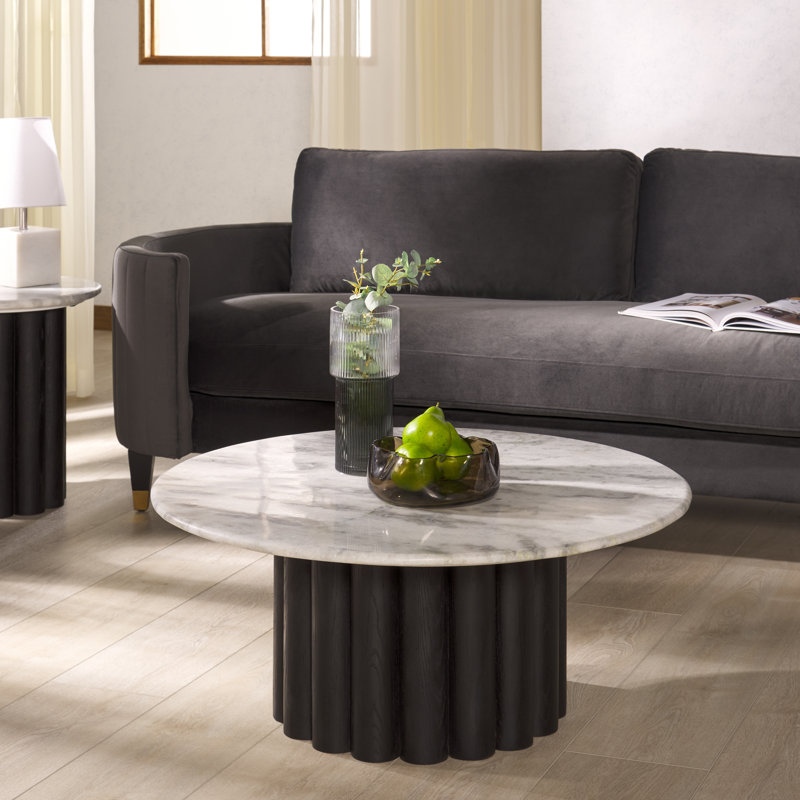 Table basse Poul, Noir, noir, noir, noir, Blanc