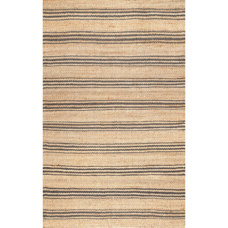  Tapis rayé en jute Natural Sycamore, Rectangle de 5 pi x 8 pi