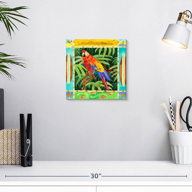 Brampt Surf Parrot, 10" H x 10" W