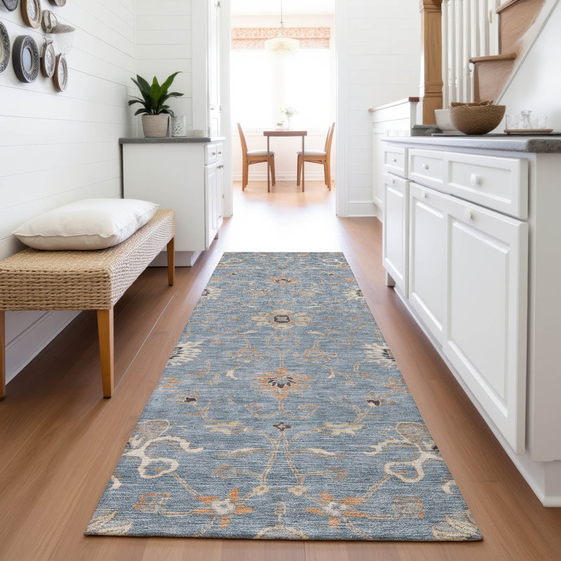 Premium Machine Washable Ducote AMF1137 Global Rug, Runner 2'3" x 7'6"