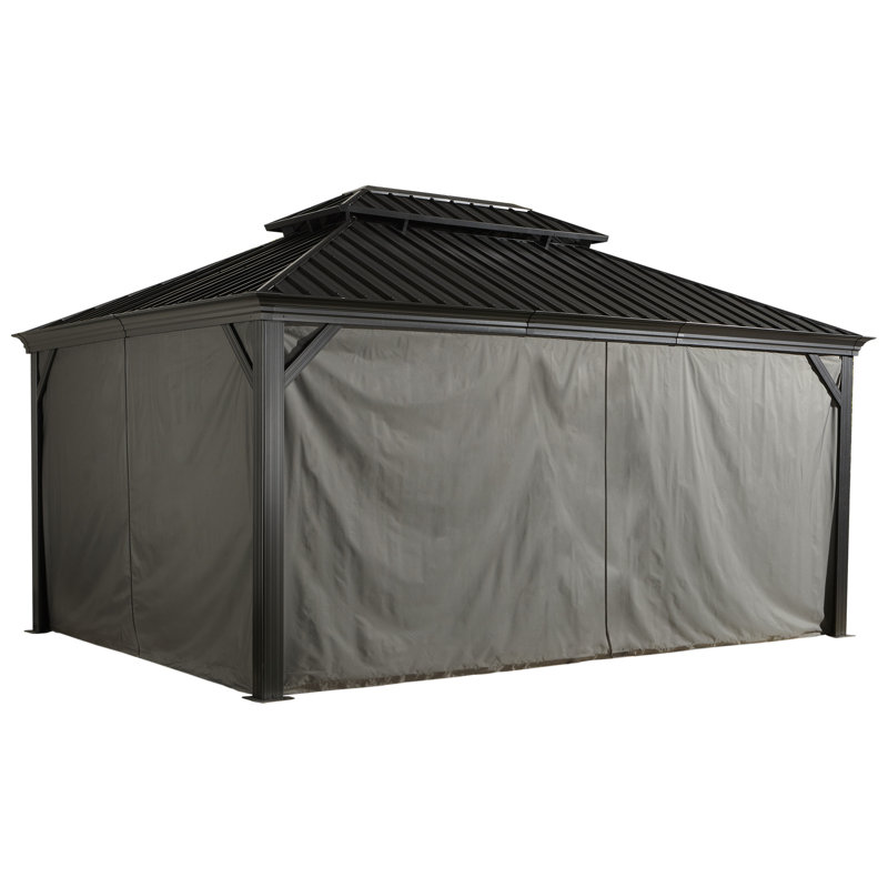 Messina/Mykonos Sojag Gray Fabric Screen for Gazebo, 79.5" H x 131.5" W x 154.7" D