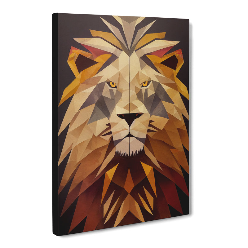 Lion Mural - Wrapped Canvas, 60cm H x 40cm W x 3cm D