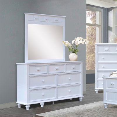 Commode 7 tiroirs avec miroir Fishtail Remer