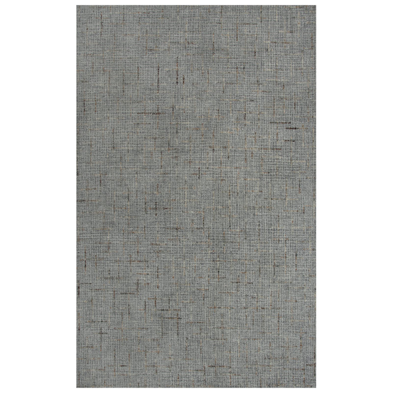 Tapis gris clair en laine touffeté à la main Caryville, Rectangle 7 pi 6 po x 9 pi 6 po