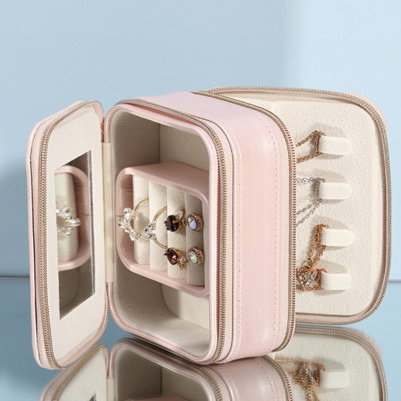 Étui de voyage en cuir végétalien, Rose