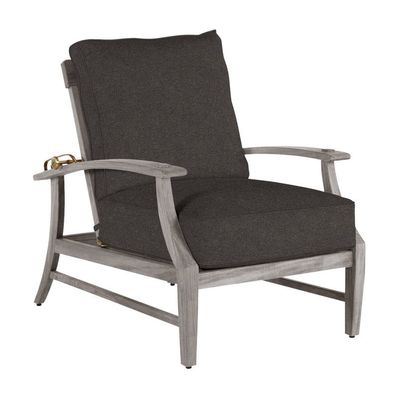 Croquet Teak Patio Chair with Cushions, Welt, Oyster Teak, Verona Fossil