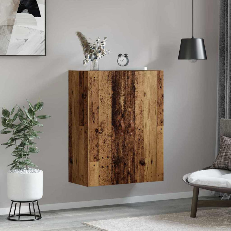 Wall Cabinet Wall-mounted Engineered Wood Mounted Storage Space-Saving, Brown