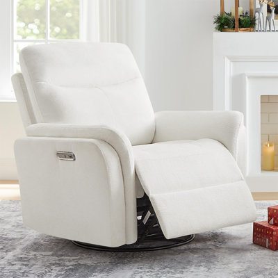 37" Upholstered 3 In 1 Swivel Glider Power Recliner by Red Barrel Studio