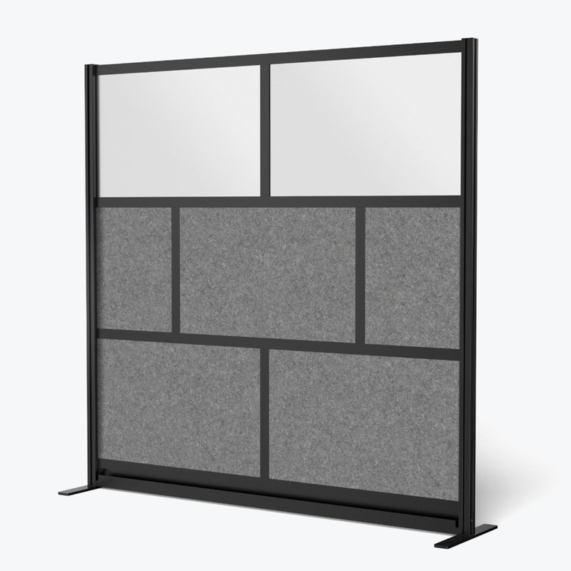 Mur modulaire avec cadre Harmony, Noir/gris,  H 70 po x L 70 po