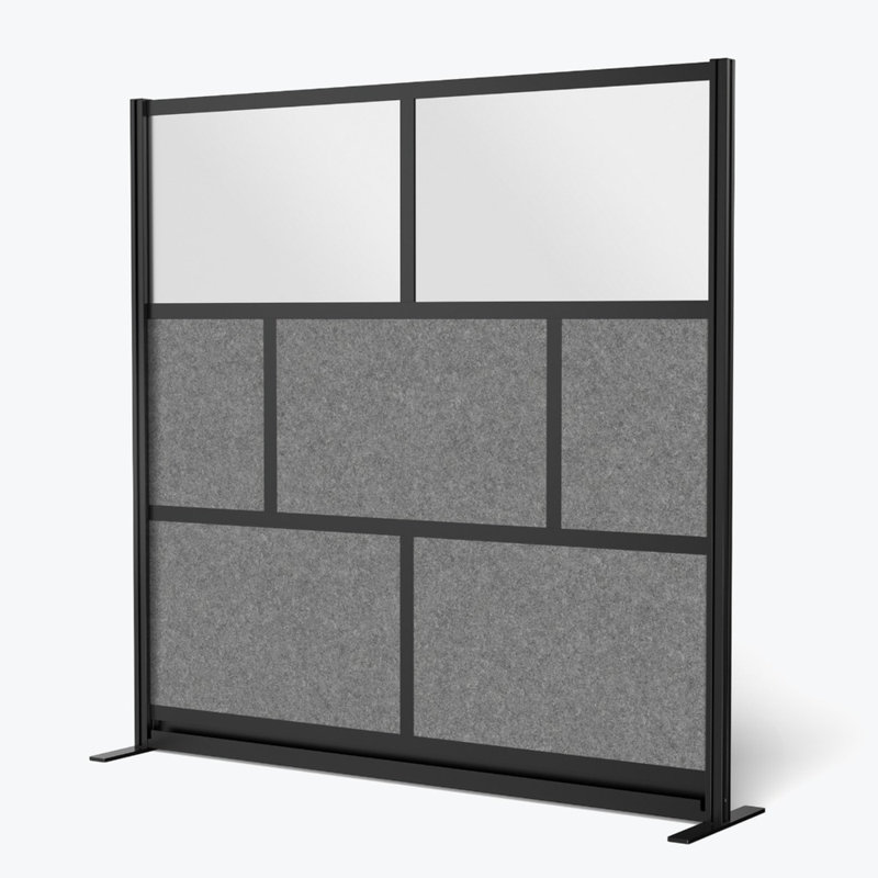 Mur modulaire avec cadre Harmony, Noir/gris,  H 70 po x L 70 po