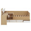 Lit plateforme en bois avec tiroirs, tablettes et coiffeuse-950321324