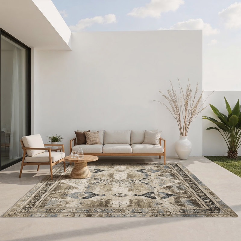 Opulent Mosaic Indoor And Outdoor Area Rug, Rectangle 4' x 6'