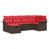 Structure brune / coussin rouge est en rupture de stock sélectionné